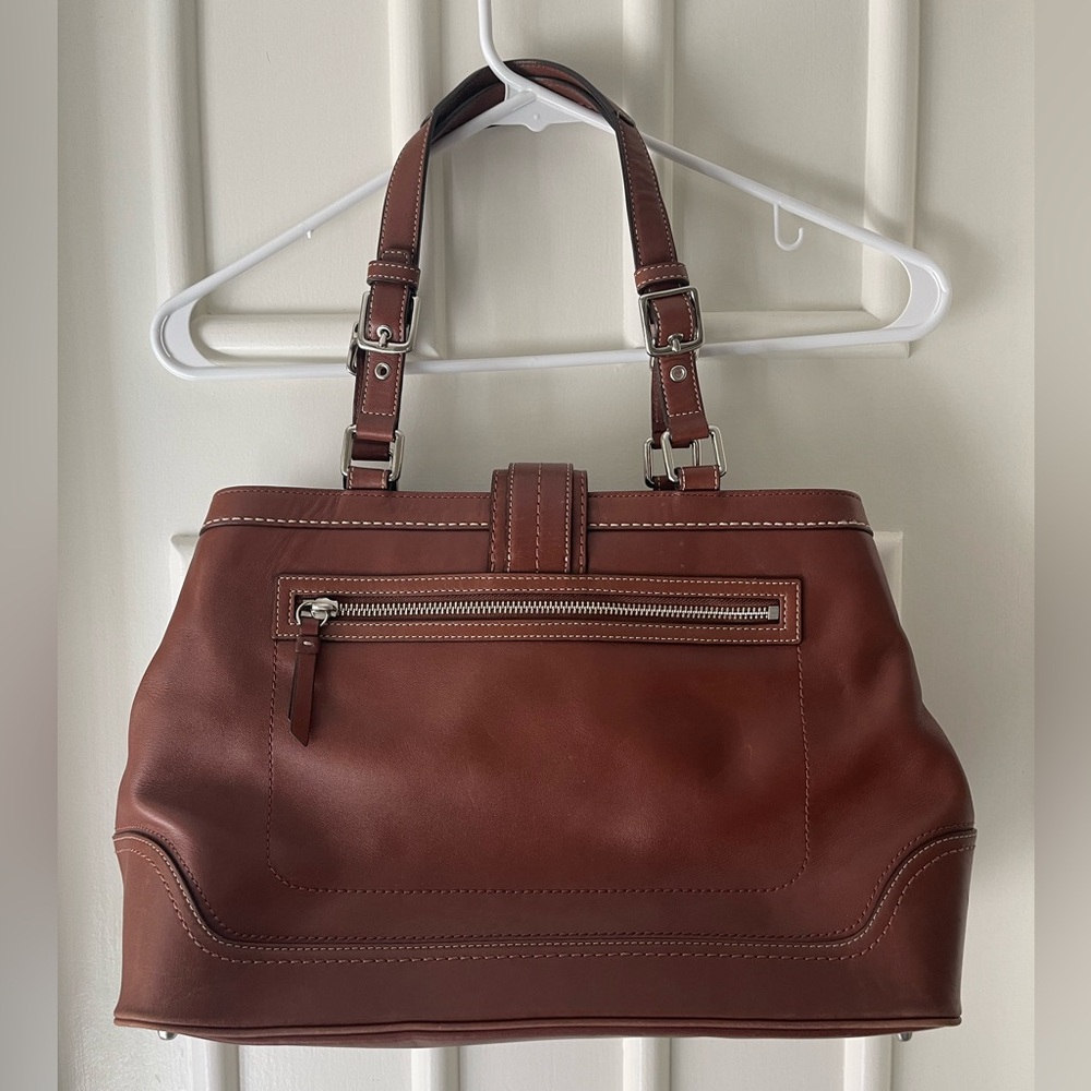 Coach Hampton Brown Leather Shoulder/Satchel Bag - Picture 2 of 15